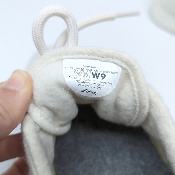 Allbirds Wool Runners Merino Natural White Cream Sole Sneakers Size 9 - Picture 10 of 11